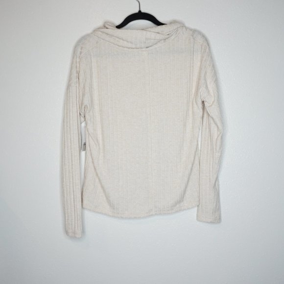 BP Cream Sweater Lightweight Stripe Cowl Neck Large NWT - Picture 2 of 4